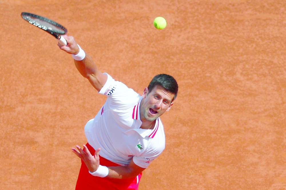 Serbia's Novak Djokovic in action against Spain's Alejandro Davidovich Fokina.-- Reuters