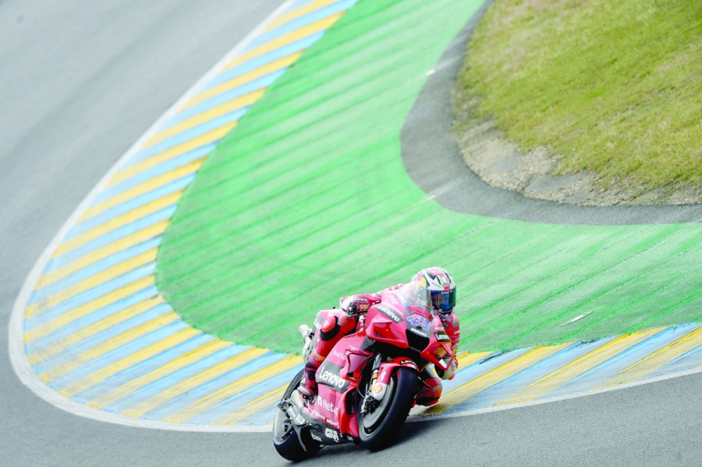 Ducati Team Australian's rider Jack Miller competes during the first free practice session of the French Moto GP Grand Prix. -- AFP