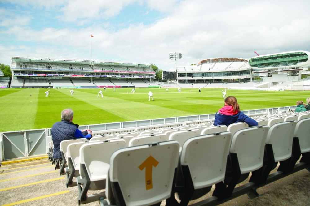 General view as fans watch a match at the Lord's Cricket Ground, London. -- Reuters