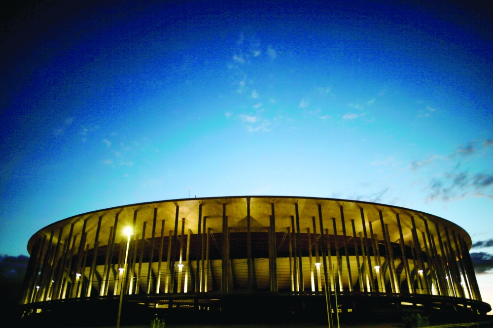 A general view of the Mane Garrincha National Stadium in Brasilia, Brazil. -- Reuters