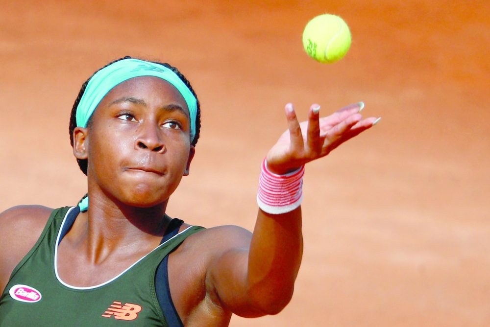 FILE PHOTO: Tennis - WTA Premier 5 - Italian Open - Foro Italico, Rome, Italy - May 15, 2021 Coco Gauff of the U.S. in action during her semi final match against Poland's Iga Swiatek REUTERS/Guglielmo Mangiapane/File Photo
