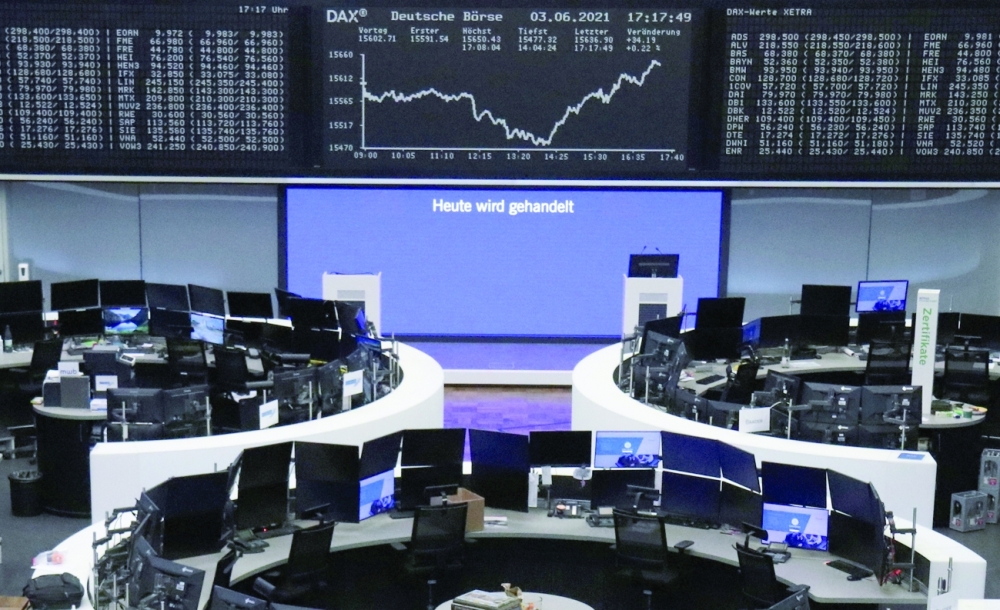 The German share price index DAX graph is pictured at the stock exchange in Frankfurt, Germany. - Reuters