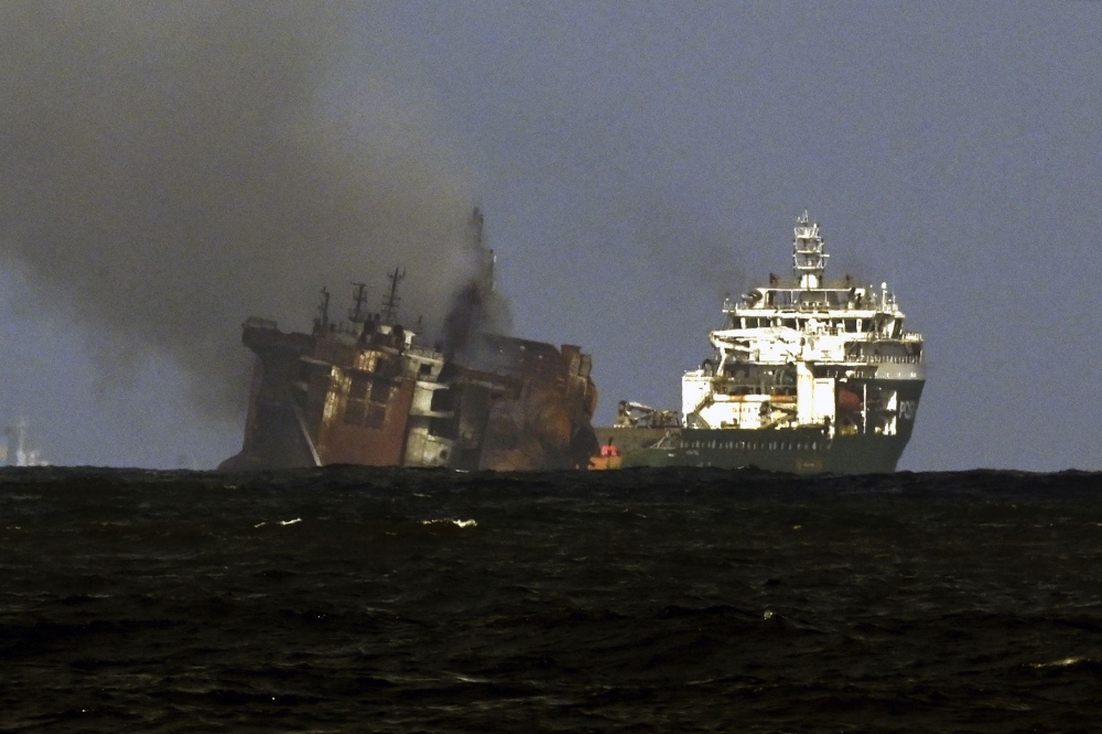 Sri Lankan President Gotabaya Rajapaksa orderered to move the ship to deeper water to prevent a bigger environmental disaster. 