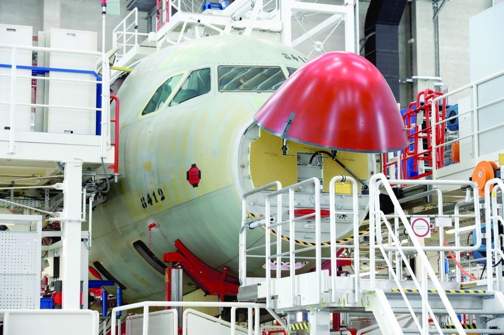 A general view in a new A320 production line at the Airbus plant in Hamburg. - Reuters File Photo