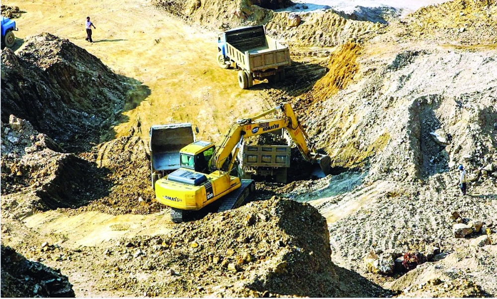 A rare earth mineral mining site in China.  — AFP