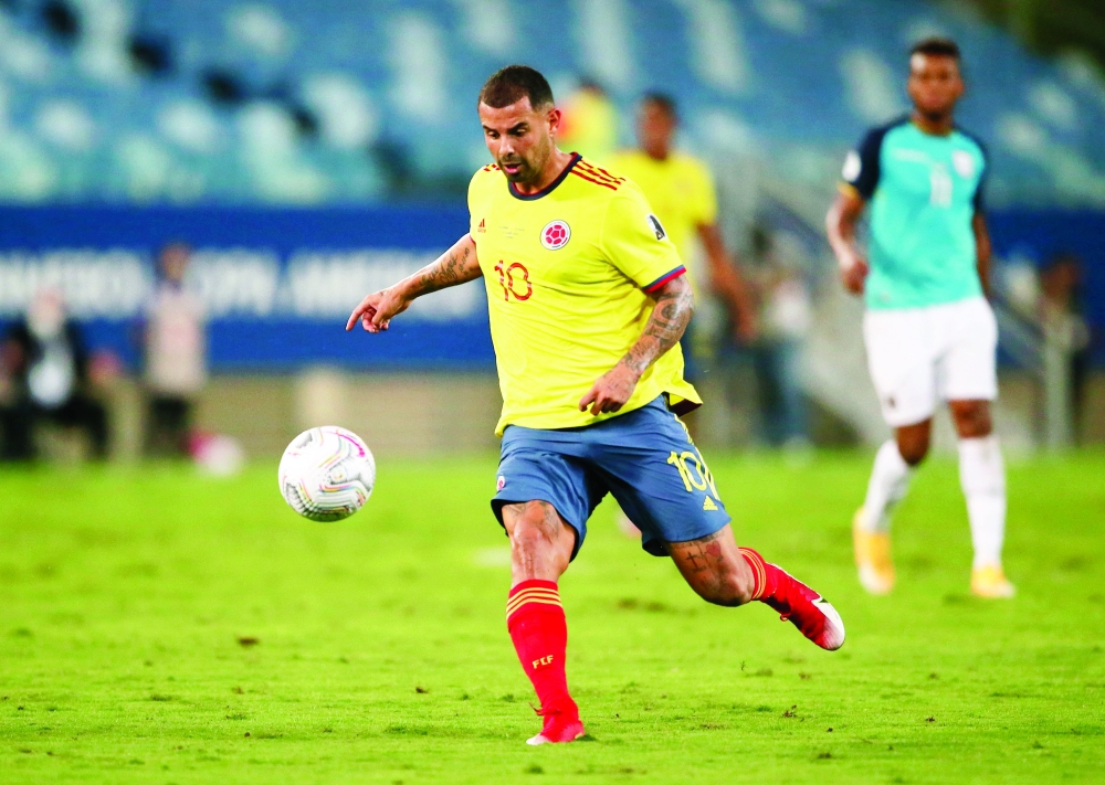 Colombia's Edwin Cardona in action. -- Reuters