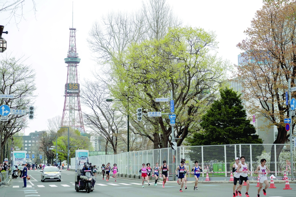 Athletes compete during a test event for the 2020 Tokyo Olympics, in Sapporo, Japan. — Reuters