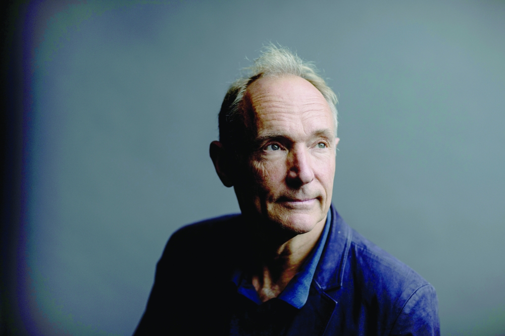 FILE PHOTO: World Wide Web founder Tim Berners-Lee poses for a photograph following a speech at the Mozilla Festival 2018 in London.