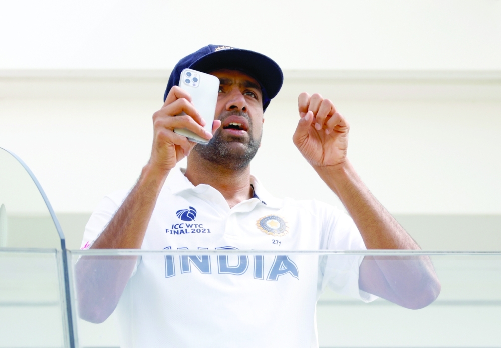 India's Ravichandran Ashwin during practice. -- Reuters