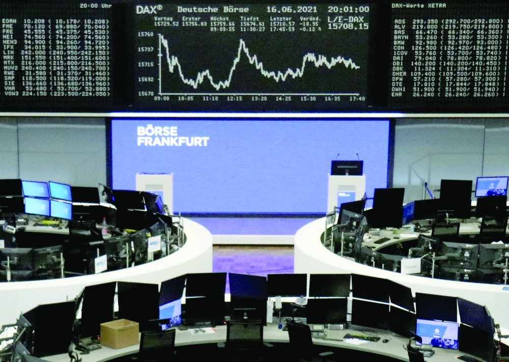 The German share price index DAX graph is pictured at the stock exchange in Frankfurt. - Reuters