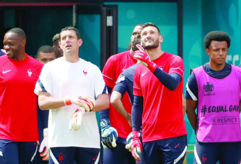 France's Hugo Lloris during training. -- Reuters