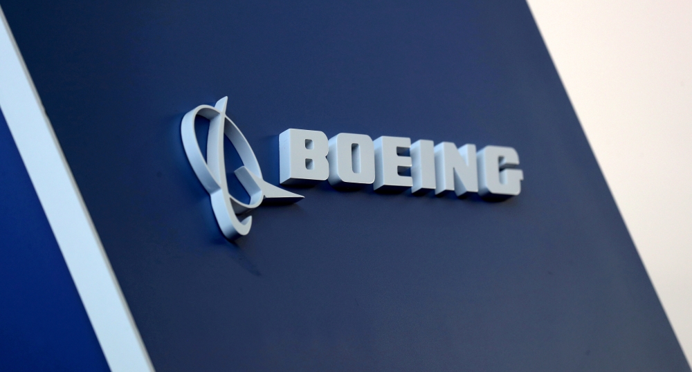 The Boeing logo is pictured at the Latin American Business Aviation Conference & Exhibition fair at Congonhas Airport in Sao Paulo, Brazil August 14, 2018. 
