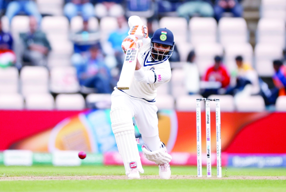 India's Ravindra Jadeja in action. -- Reuters