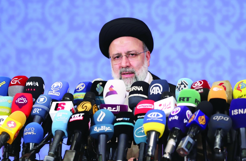 Iran’s President-elect Ebrahim Raisi speaks during a news conference in Tehran. 
— Reuters