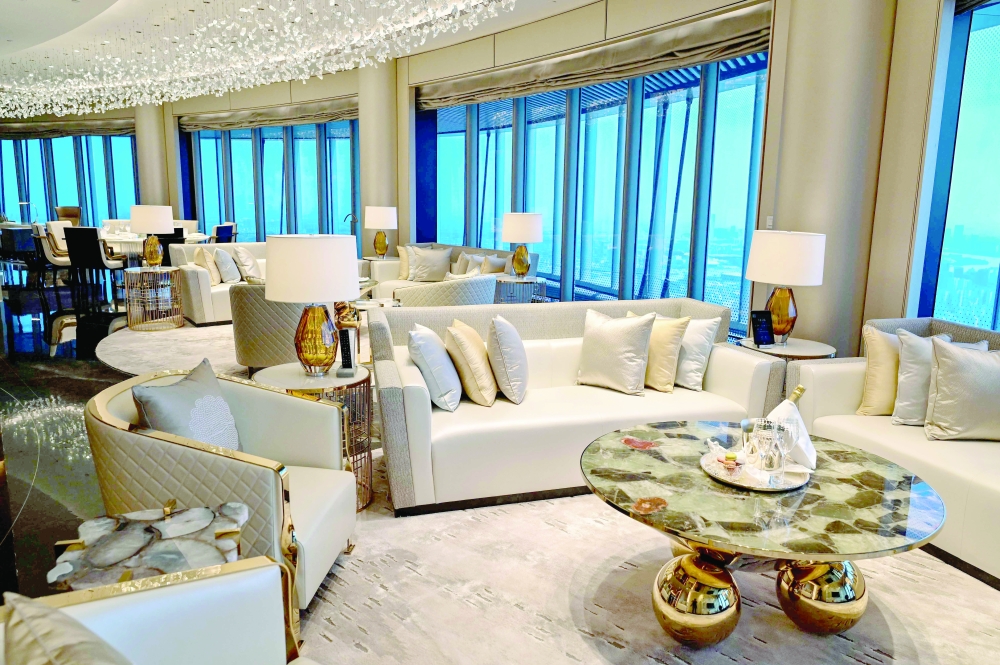 View of a suite room of the J Hotel, the world's highest luxury hotel, located in the Shanghai Tower, in Shanghai. - AFP 