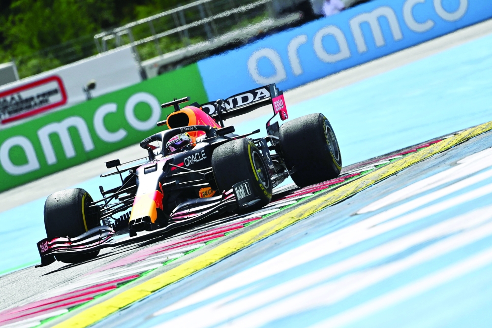 Red Bull's Dutch driver Max Verstappen competes during the Formula One Styrian Grand Prix at the Red Bull Ring race track in Spielberg, Austria, on June 27, 2021. / AFP / Joe Klamar

