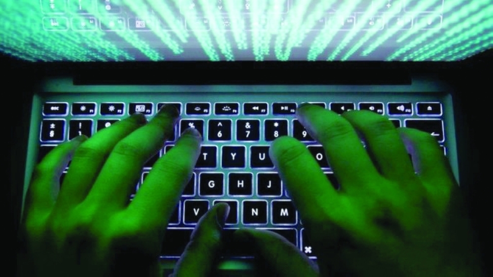 A man types into a keyboard during a hacker convention in Las Vegas, Nevada, in this file photo. — Reuters