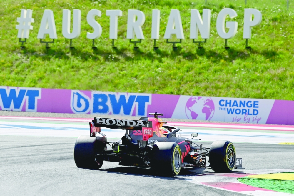 Red Bull's Dutch driver Max Verstappen drives during the qualifying session at the Red Bull Ring race track in Spielberg, Austria. -- AFP 