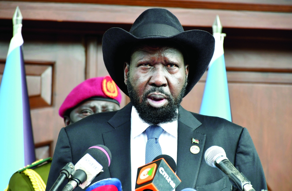 South Sudan's President Salva Kiir addresses the nation as it marks the 10th anniversary of independence, at the State House in Juba, South Sudan. - Reuters

