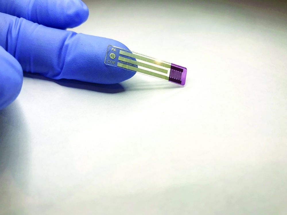 A non-invasive, printable saliva test strip for diabetics is seen at the University of Newcastle in Newcastle, New South Wales, Australia. -- Reuters