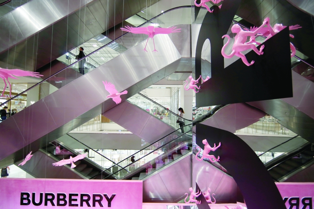 A Burberry logo is seen inside the department store Le Printemps Haussmann in Paris. - Reuters File Photo