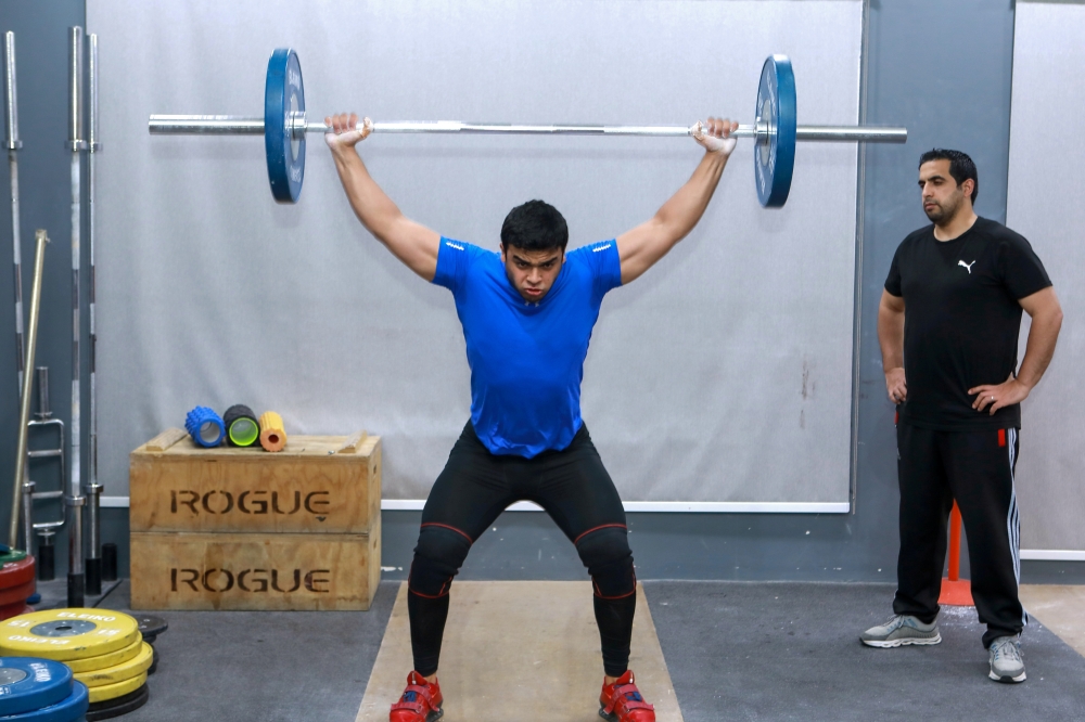 Gaza weight-lifter Mohammad Hamada who is the first Palestinian to compete in the game at the Olympics when it kicks off in Tokyo. -- Reuters