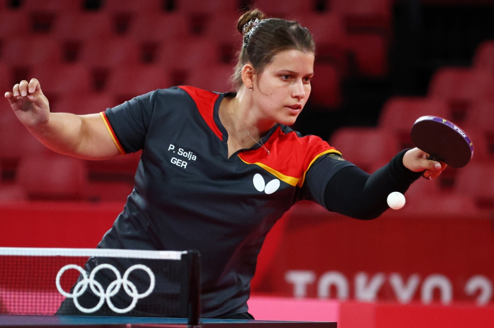 Petrissa Solja of Germany during training. -- Reuters