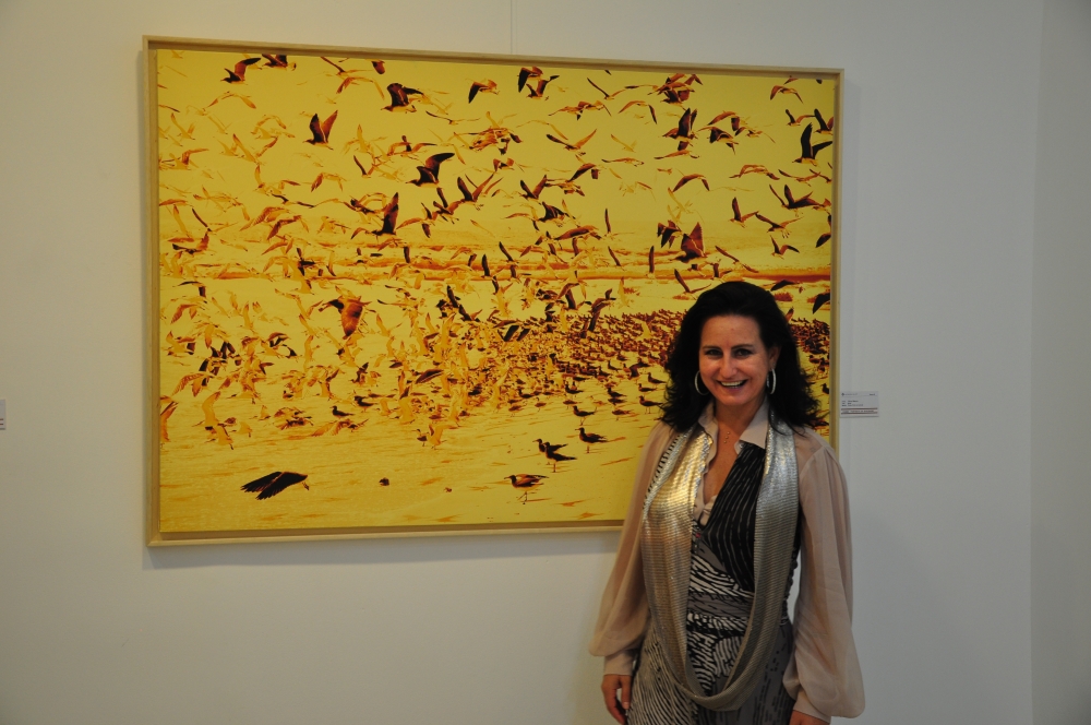 Vera Lucia Mauro at her exhibition in Duqm