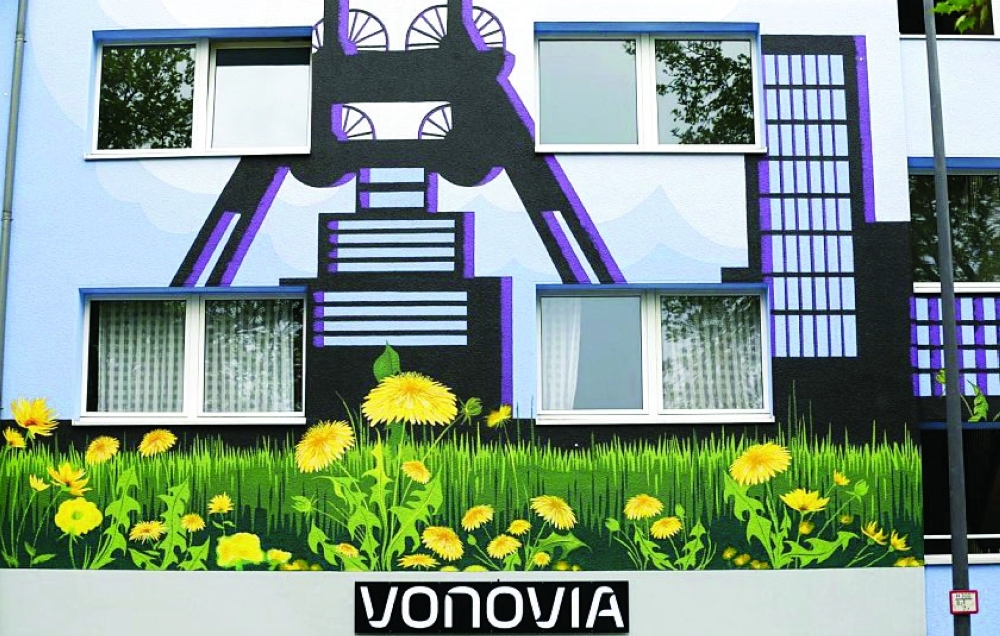 The logo of German real estate company Vonovia SE is seen at a Vonovia building in Essen, western Germany. — Reuters