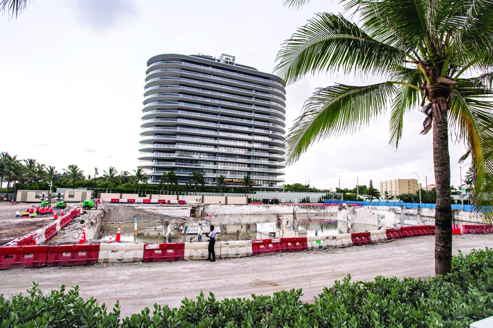 General view of the land where the partially collapsed Champlain Towers South building was located in Surfside Florida.  -- AFP