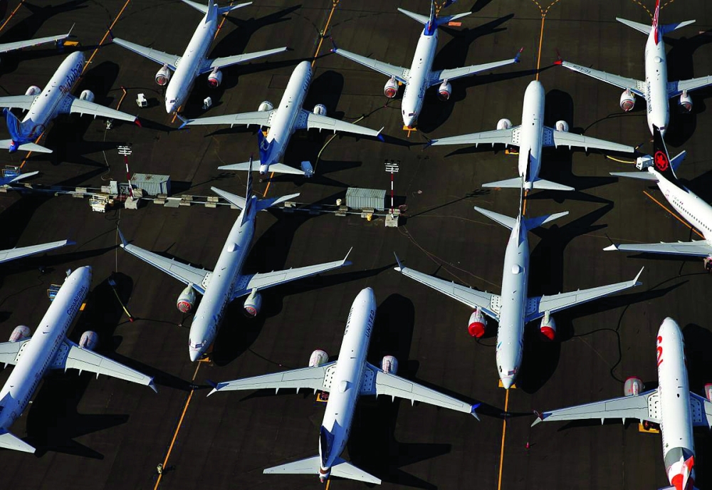 Grounded Boeing 737 MAX aircraft are seen parked in an aerial photo at Boeing Field in Seattle, Washington,  in this file photo. — Reuters