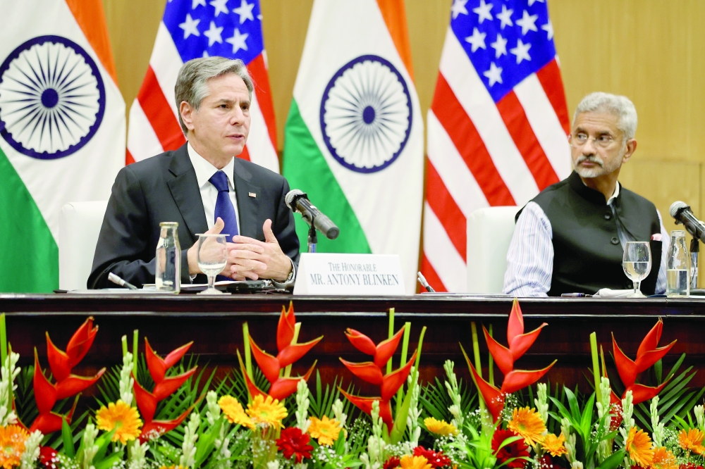  US Secretary of State Antony Binken and India's Minister of External Affairs S Jaishankar hold a joint news conference in New Delhi, on Wednesday. - Reuters