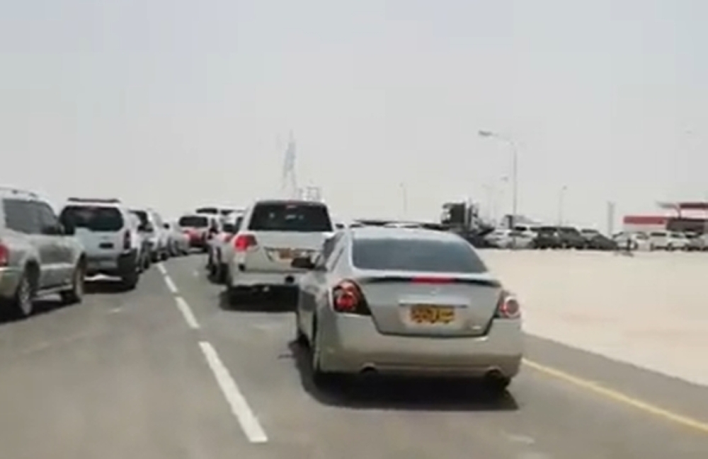 Long queue at fuel stations