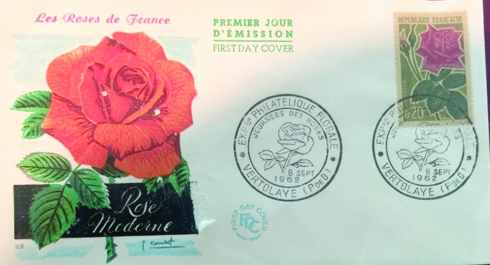 First day cover of ‘the roses of France' at the Omani and French Museum