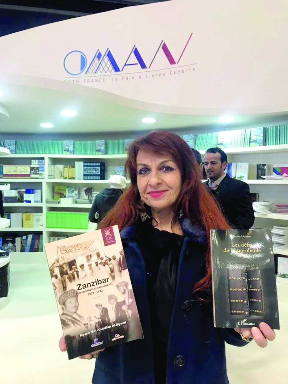 Fabienne Herbane at the Oman stall for Paris Book Fair