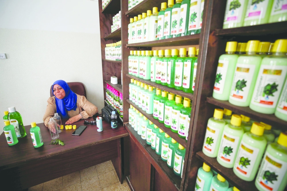Refqa Al Hamalawi, chairman of the board of the Najd Development Forum in Gaza City. - Reuters 
