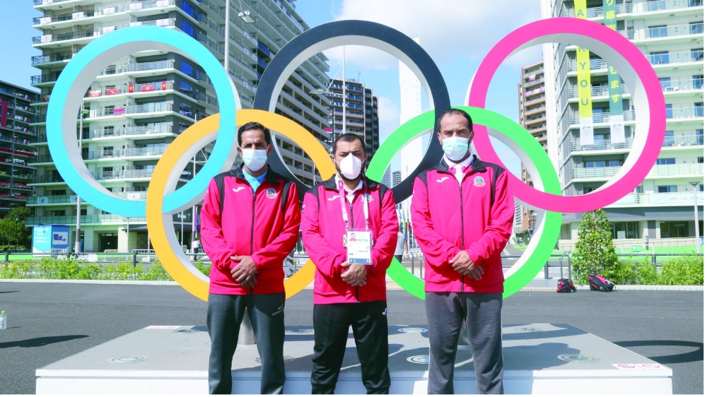 Hamad al Khatri with his coaching staff.