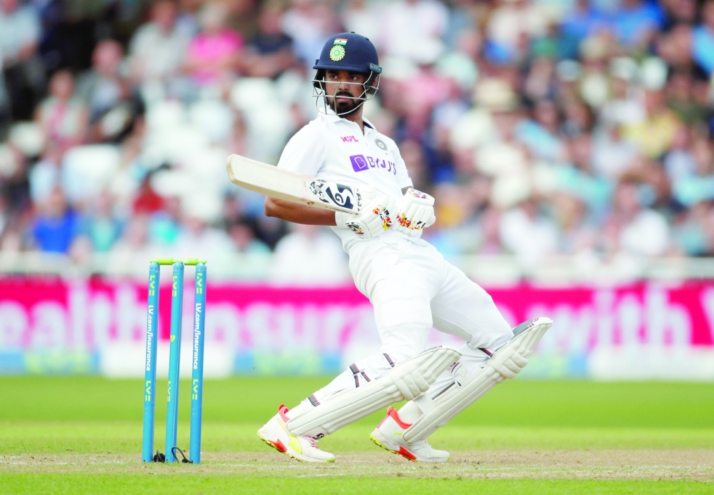 India's KL Rahul in action. -- Reuters