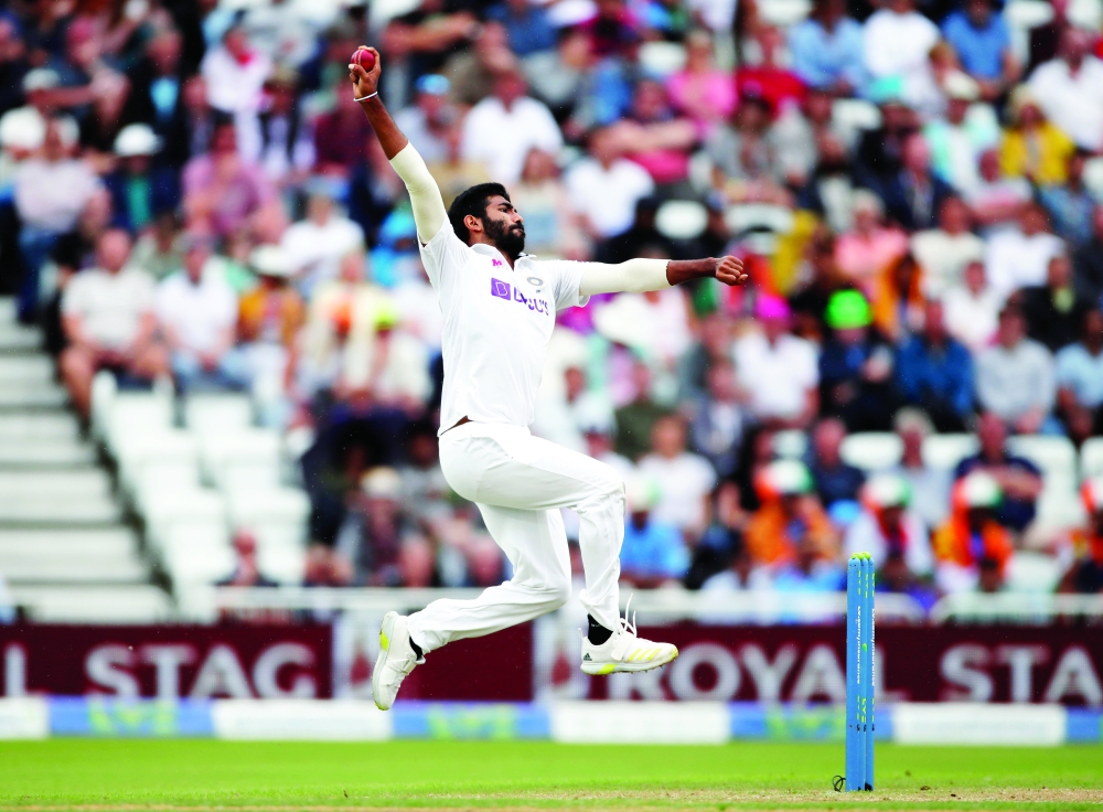 India's Jasprit Bumrah in action. -- Reuters