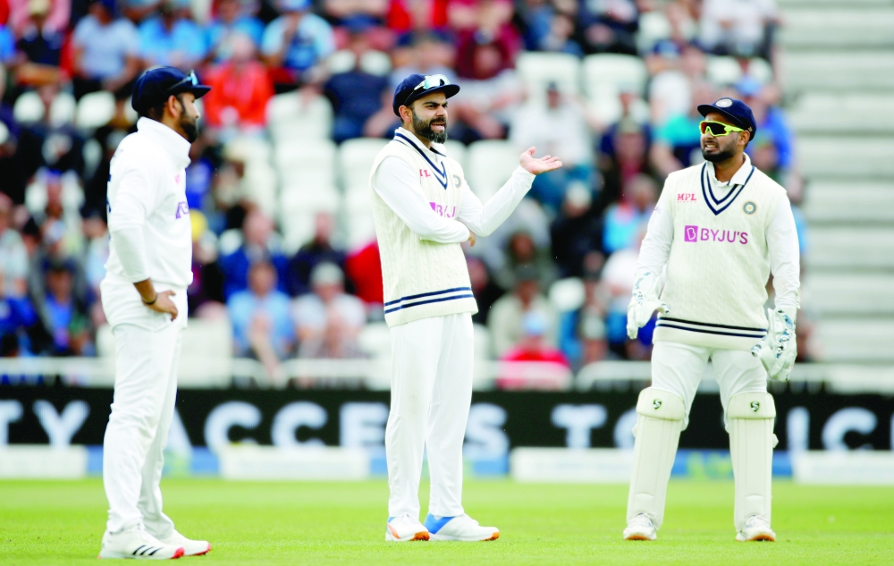 India's Virat Kohli reacts during the first Test against England. -- Reuters