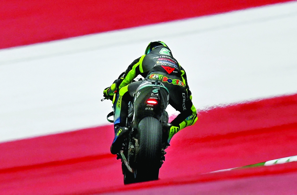 Valentino Rossi during the second free practice session ahead of the Styrian MotoGP in Spielberg, Austria. -- AFP 