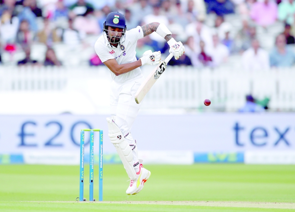 India's KL Rahul in action. -- Reuters