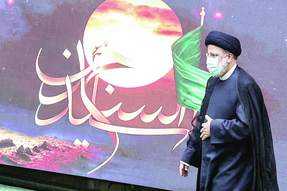 Ebrahim Raisi during a parliament session reviewing his cabinet selection in the capital Tehran on Saturday. -- AFP