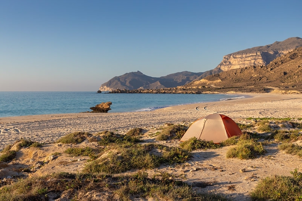 We-chose-well-our-campsite-at-Fazayah-Beach