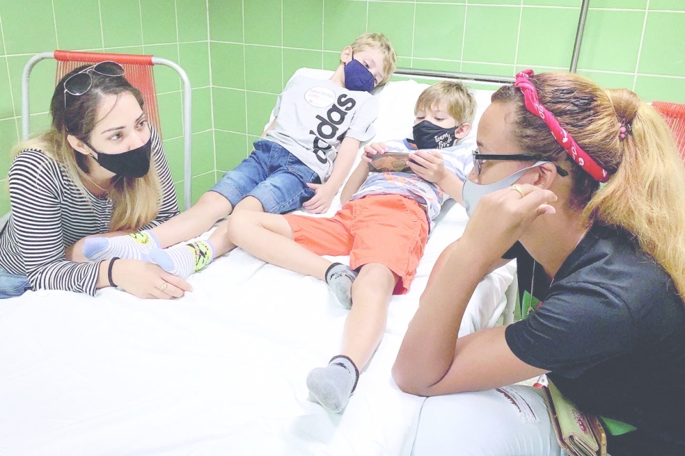 Children remain under observation after being vaccinated against Covid-19 with Cuban vaccine Soberana Plus, on in Havana on Tuesday. -- AFP
