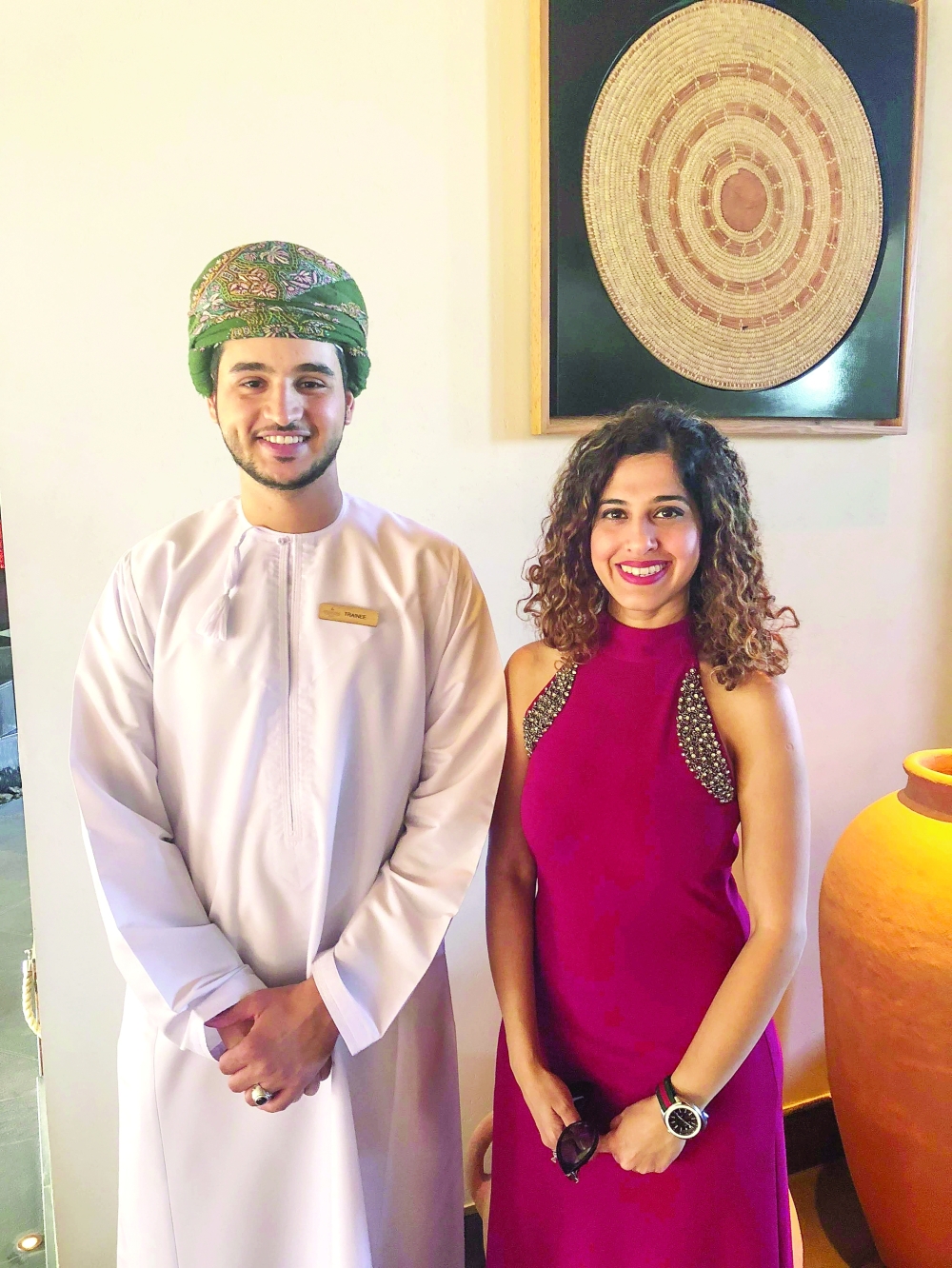 With a Omani staff at Anantara