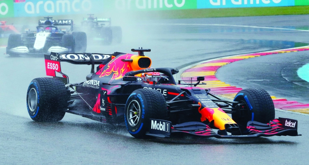 Red Bull's Max Verstappen in action at Spa-Francorchamps. -- Reuters