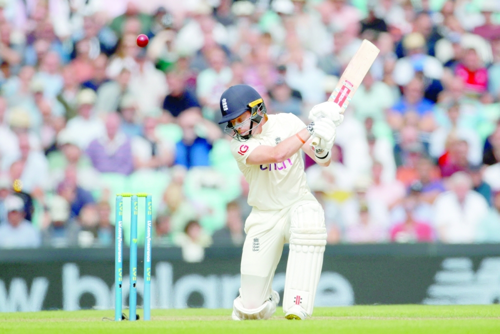 England's Ollie Pope in action. -- Reuters
