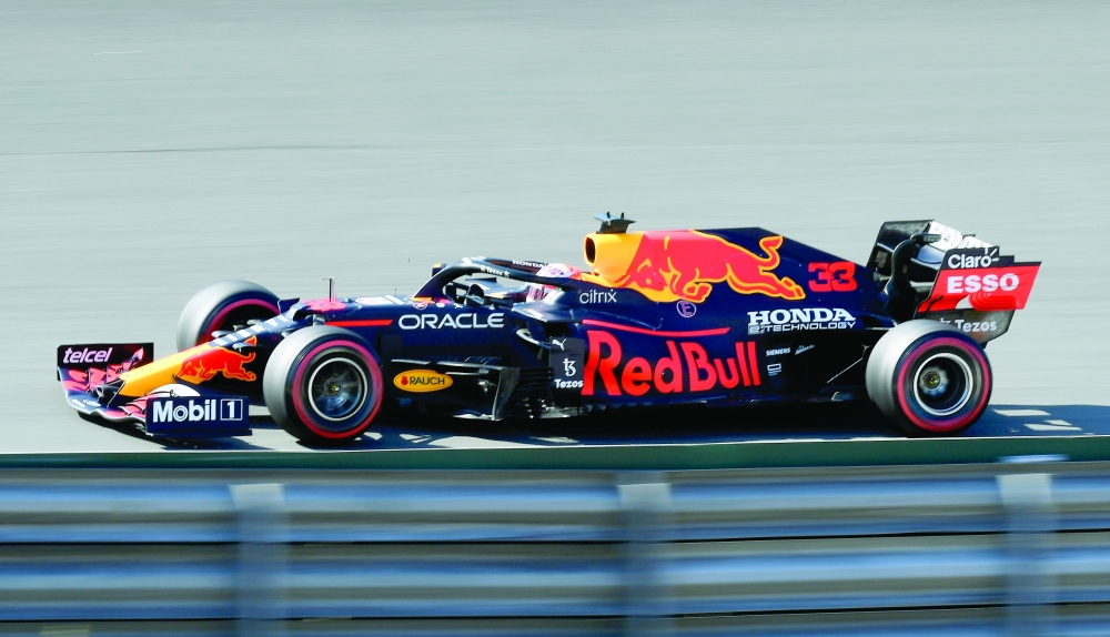 Red Bull's Max Verstappen during practice. --Reuters