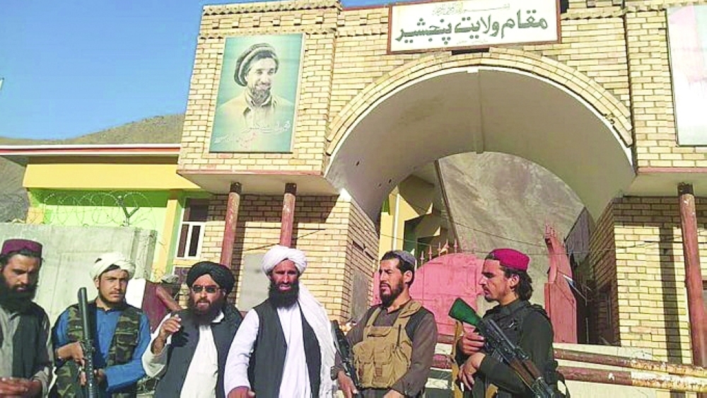 A view of a gate of the provincial governor's office in Panjshir, in this picture uploaded to social media on Monday. - Reuters
